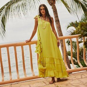 Free People Martini Kaftan Maxi One Shoulder Free Est Tiered Dress S